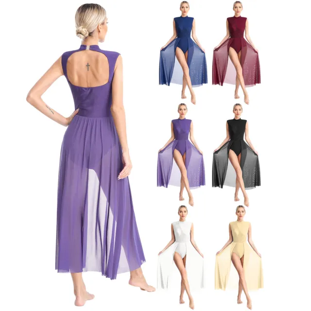 Damen Ballettkleid Sexy Kostüm Rückenlos Tanzbekleidung Ballroom Contemporary