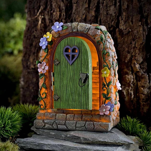 Porta Delle Fate In Miniatura In Legno - Decorazione Per Giardino, Alberi, Pareti, Per Creare Un Angolo Magico