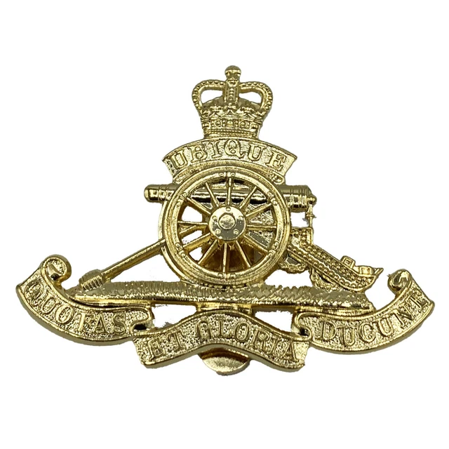 ROYAL ARTILLERY BERET Cap Badge British Military - Brass Base Metal £12 ...