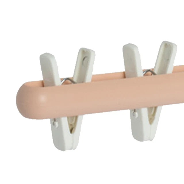 (Pink White) Plastic Sock Clips Drying Rack Sock Clips Hanger Strong