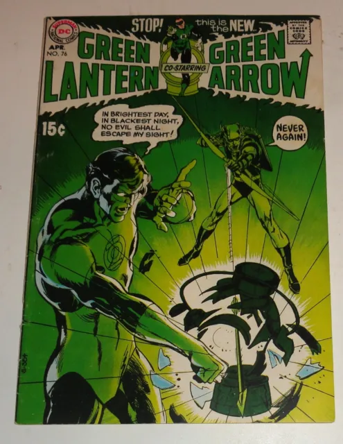 Green Lantern #76 Neal Adams Classic Key Issue 1970 Vg,Staples Pulled From Cover