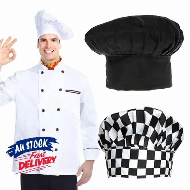 Cap Baker Kitchen Catering Restaurant Elastic Unisex Cook Adjustable Chef Hat