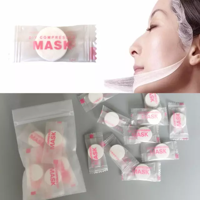 50pcs Compressed Cotton Facial Face Mask Sheet Paper DIY Natural Skin Care