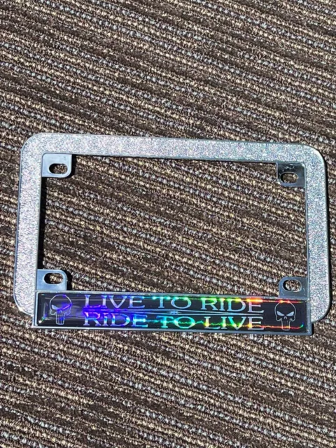 Live to Ride Motorcycle License Plate Frame Victory Suzuki Honda Kawasaki Yamaha