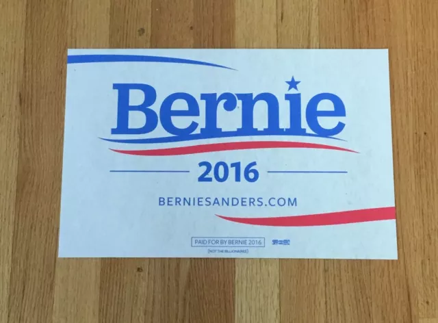 Bernie Sanders Senator Vermont 2016 President Campaign Sign Placard White 2020