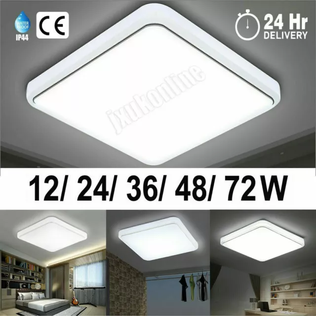 Modern LED Ceiling Light Square Panel Down Lights Bathroom Kitchen Bedroom Lamp