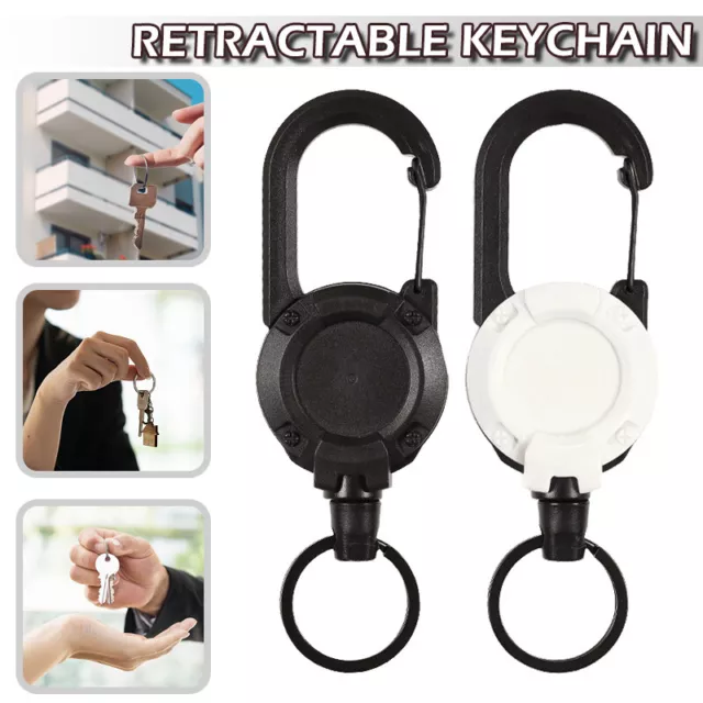 Retractable Key Chain Badge Holder Belt Clip ID Card Heavy Duty Extendable 2023