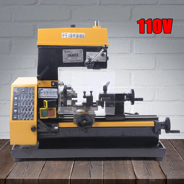 110V 3-in-1 Multi-function Micro Lathe Machine Drilling & Milling Lathe Machine