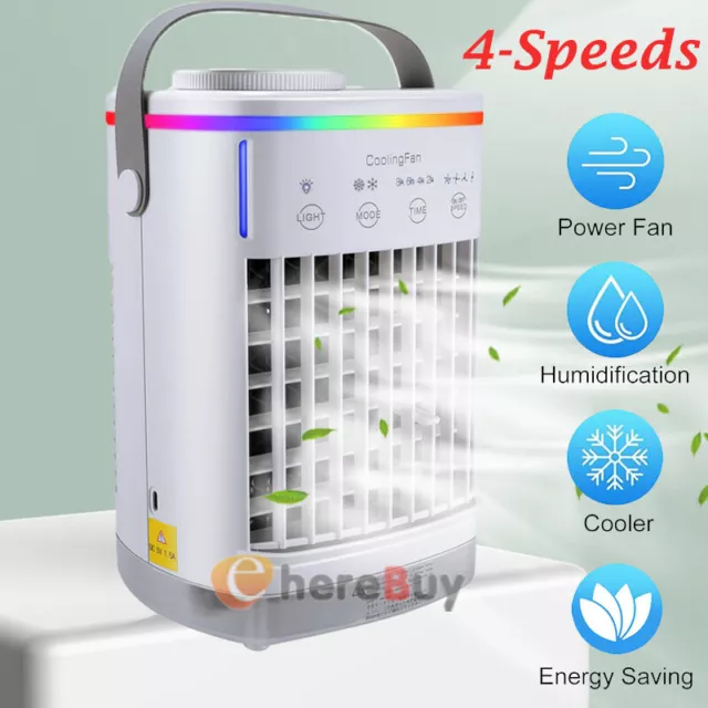Air Cooler Fan Portable Mini Air Conditioner Personal Cooling Bedroom Desk Fan