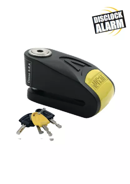 Bloque Disco Alarma Clase Sra AUVRAY B-Lock 14 Negro Amarillo Antirrobo