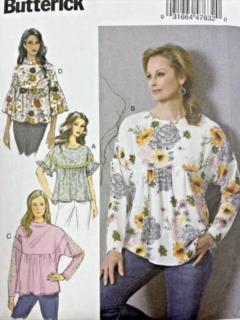 B6593 Butterick Misses' Loose Fit Top, Blouse, Shirt Variations Sewing Pattern