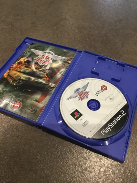 Seek and Destroy PS2 Playstation 2 Gioco di combattimento veicolo con manuale