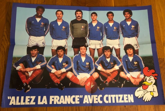 Poster ONZE Platini - Equipe De France España 1982 - Vintage France Football