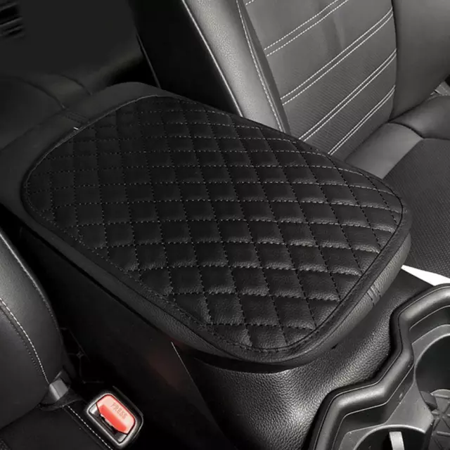 fr Universal PU Leather Car Armrest Cover Mat Pad Anti-slip with Back Elastic St