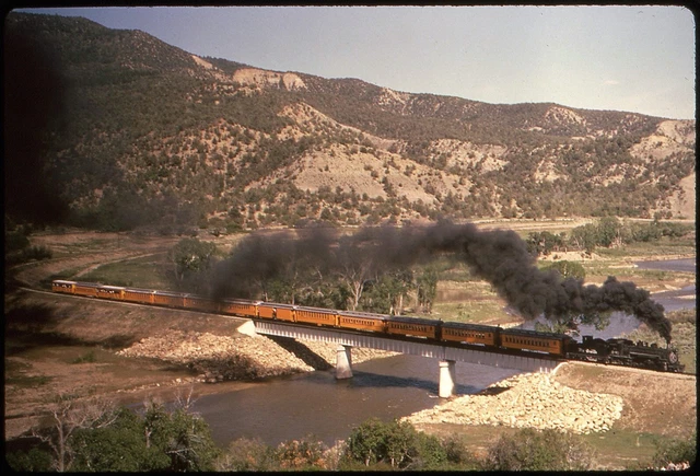 D&RGW Rio Grande excursion on bridge duplicate slide