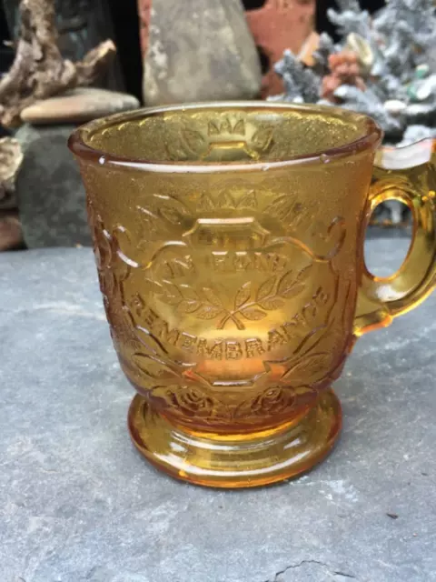 RARE EARLY 20thC VINTAGE DAVIDSON  GLASS "IN LOVING MEMORY" CUP