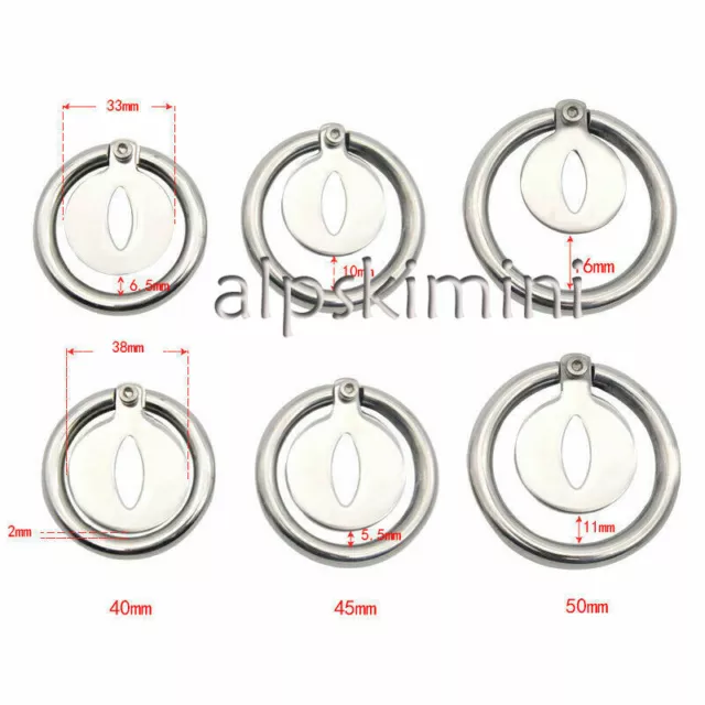 Stainless Steel Male Chastity Device Flat Cage for Men Small Metal Lock Belt