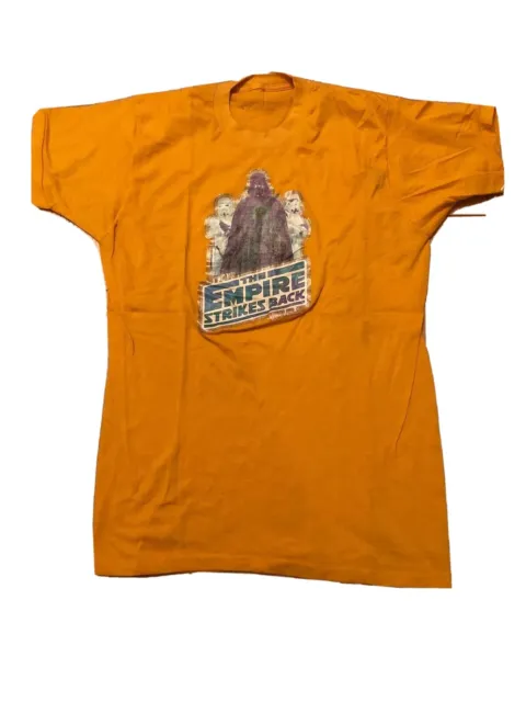 VTG 1980 Yellow Star Wars Empire Strikes Back Darth Vader Stormtrooper Tshirt