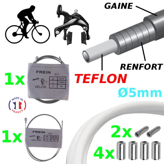 Gaine De Frein Vélo Irisé Or Laser 5mm - 1 Mètre, Insert Téflon - Pour Velo, Fixie, Cyclomoteur