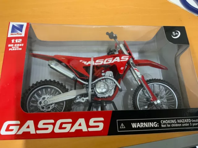 NewRay Gas Gas MC 450 F 1:12 Die-Cast Motocross MX Toy Model Bike Red
