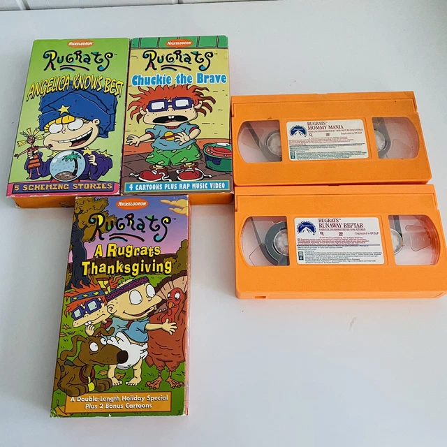LOT OF 5 Nickelodeon Rugrats VHS Tapes Lot VINTAGE RETRO 90s ORANGE