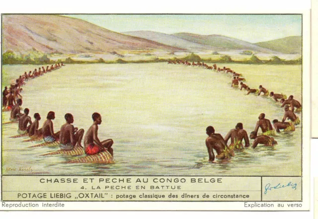 S1534- Chromo Liebig - 1952 - " Chasse Et Peche Au Congo Belge " : 4. La Peche E