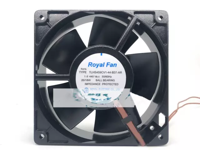 Royal Fan 12038 TYPE TLHS459CV1-44-B37-AR AC 440V Full Metal Cooling Fan 2 Wire