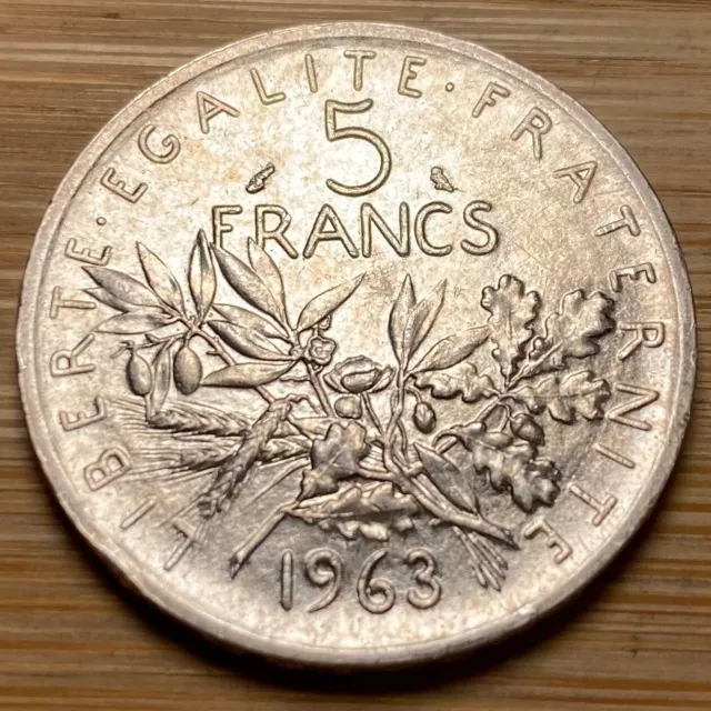Piece 5 Francs Semeuse 1963 En Argent (1230)