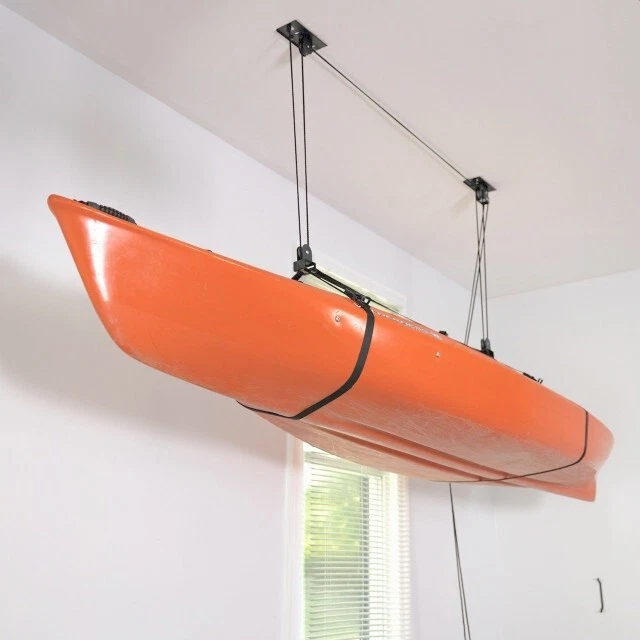KAYAK AND CANOE Ceiling Pulley System, Garage Mount Storage Hoist