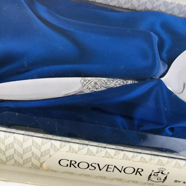 Grosvenor 'Christine' EPNS Cake Server Boxed cutlery vintage 1970s Silverplate 3