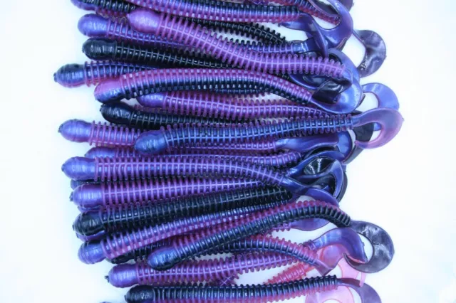 25ct BLUE GLIMMER CHARTREUSE 3.5Jointed FLUKES Bass Fishing Baits