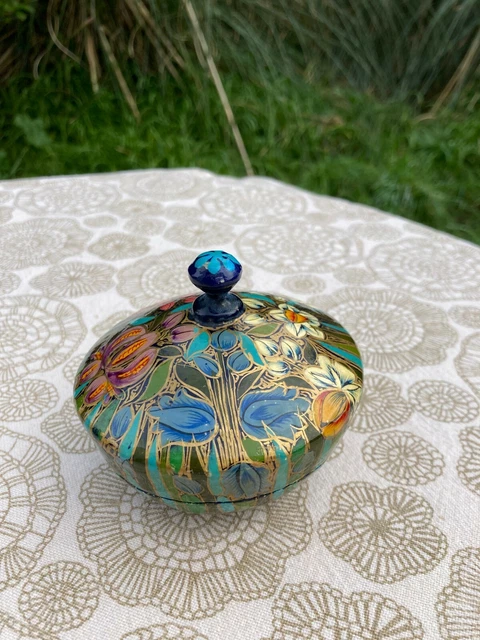 Baguier Vintage En Laque De Chine à Motifs Floraux - Ancien, Bon état - Occasion