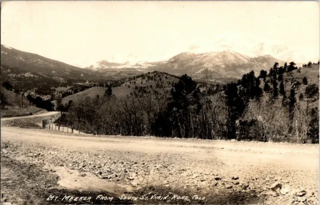Vintage Postcard RPPC Colorado Mount Meeker Saint Vrain Road The Dam Store