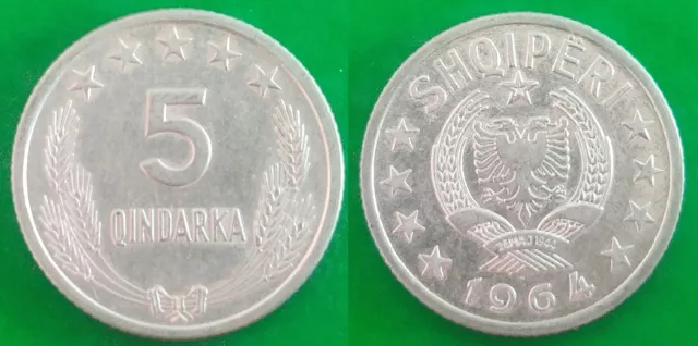 Albania SET  5 + 10 + 20 + 50 qindarka + 1 lek 1964