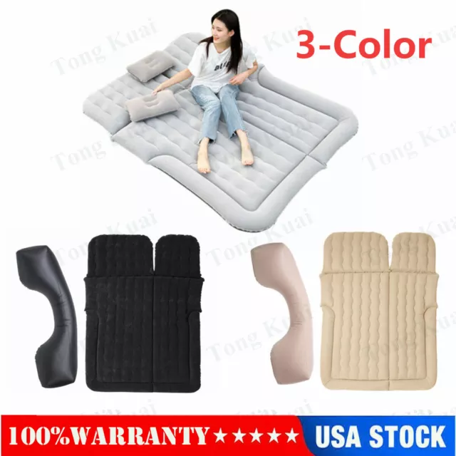 Car SUV Air Bed Sleep Travel Camping Inflatable Mattress Seat Cushion Mat w/Pump