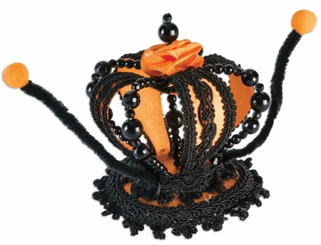 Monarch Butterfly Mini Crown Hat Orange Black Antennae Costume Accessory Beads