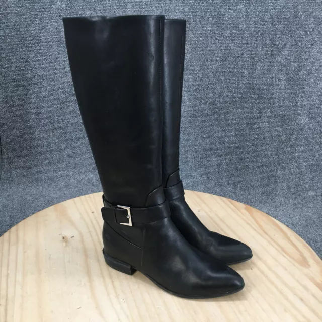 Nine West Riding Boots Womens 6 M Diablo Black Leather Knee High Pointed Toe 3