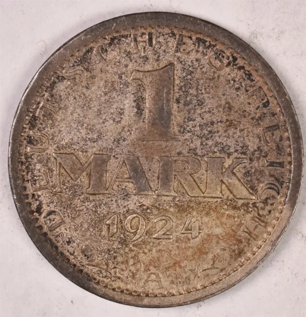 1924 A Germany 1 Mark 5g Silver 0.500