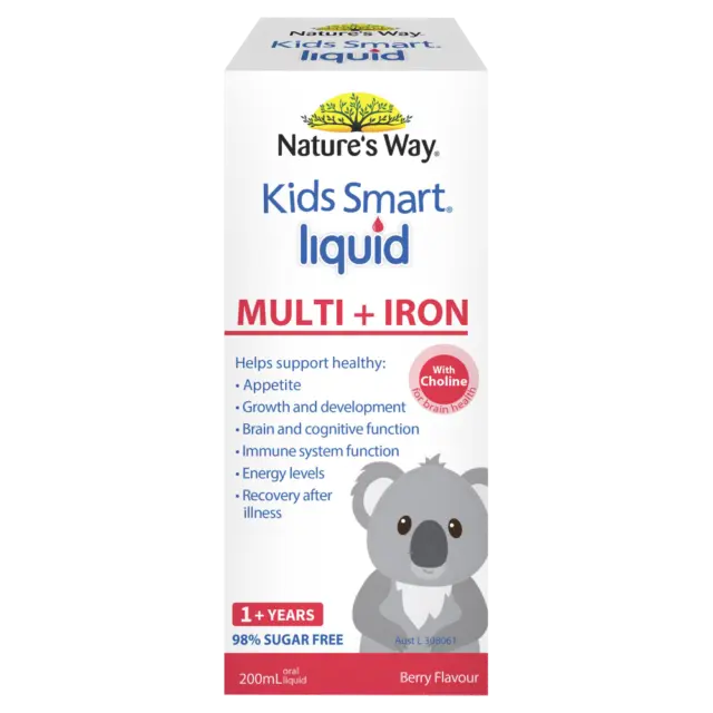 Nature's Way Kids Smart Liquid Multi + Iron 200mL Oral Liquid 1+ Years Natures