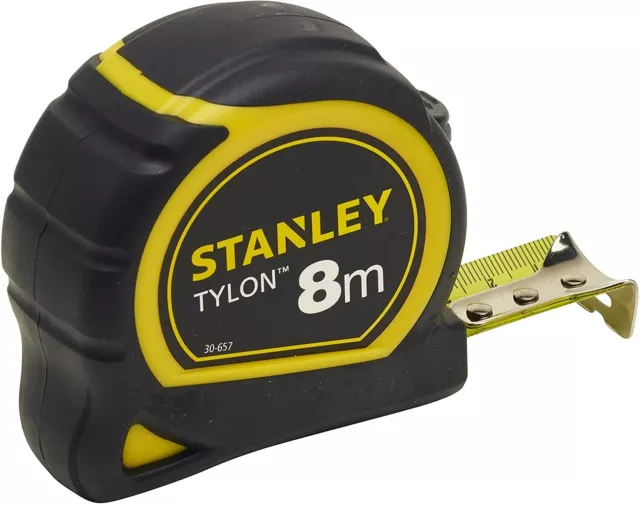 Flessometro Tylon 8 mt x 25 mm con clip di aggancio  STANLEY  0-30-657