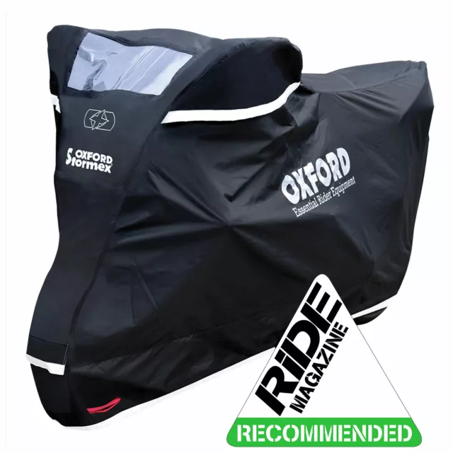 Oxford Stormex Bike Motorcycle 100% Waterproof All Weather Cover Medium Black