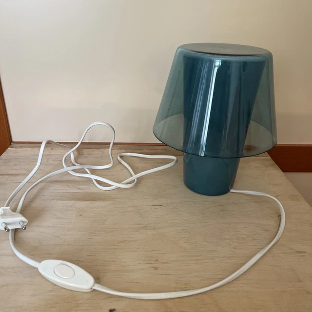 IKEA GAVIK Blu Lampada da Tavolo Vetro Fungo Helena Svensson VINTAGE 90