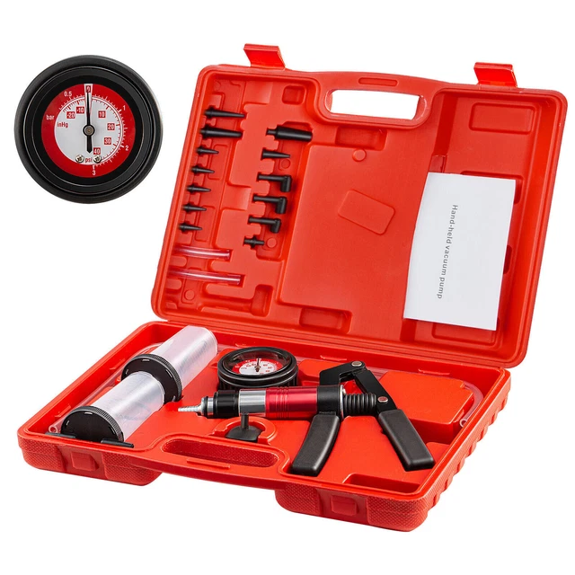 HAND HELD VACUUM Pump Brake Bleeder Set Bleed Tester Tool Kit 2 Jars