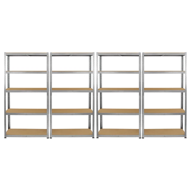 4 x scaffalature in acciaio zincato ripiani in MDF resistenti stoccaggio per scaffalature 5 livelli