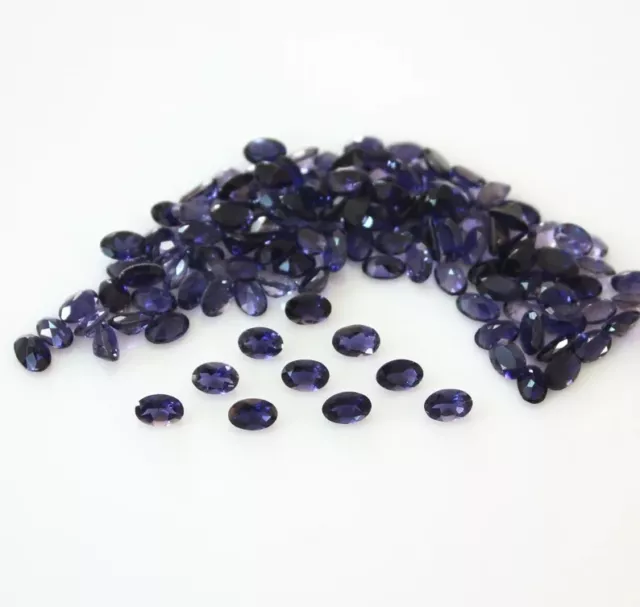 20 Pcs Natural Iolite 5x3mm Oval Shape Calibrated Faceted Cut Loose Gemstone