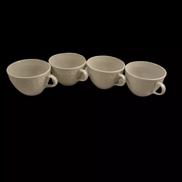 Set of 4 RALPH LAUREN Longridge Porcelain Coffee Mugs Cups EUC 8ozs