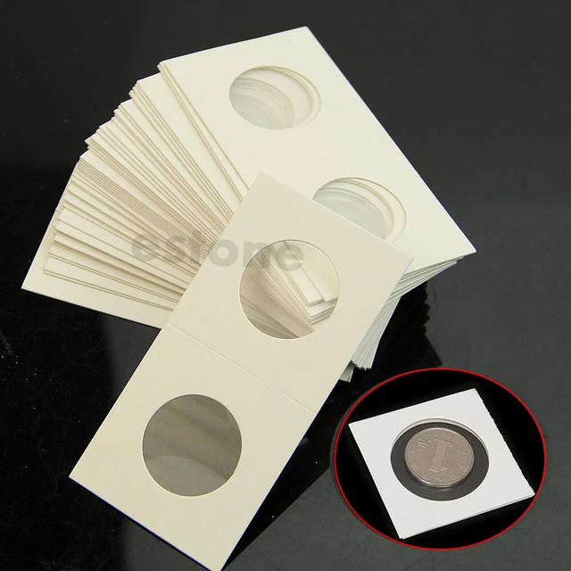 Hot 50pcs 25mm Stamp Coin Holders Cover for Case Storage 2X2" Flip