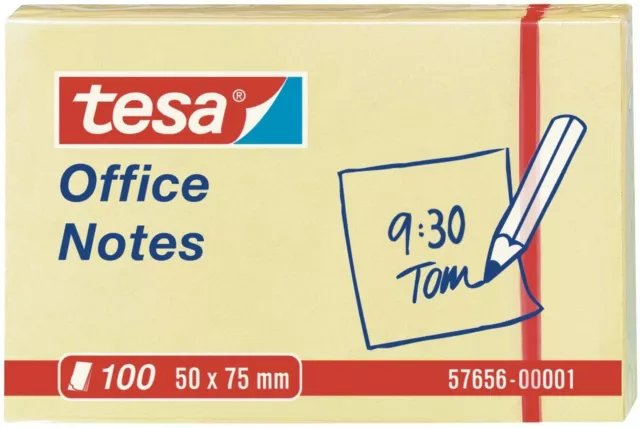 tesa Office Notes 100 Blatt gelb 50mm x 75mm Klebezettel 57656-00001 Notizblätte