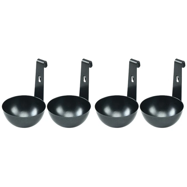 4 piezas Soporte de cuchara de huevo de acero Portacuchara de huevo Práctica cuchara olla de huevos