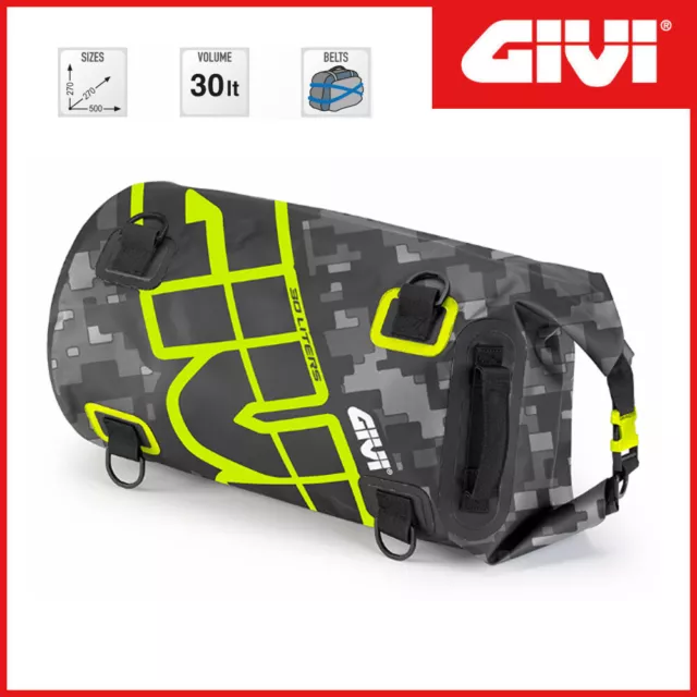 Borsa Rullo Impermeabile [Givi] Universale 30 Lt. / Camo.grigio/Giallo - Ea114Cm